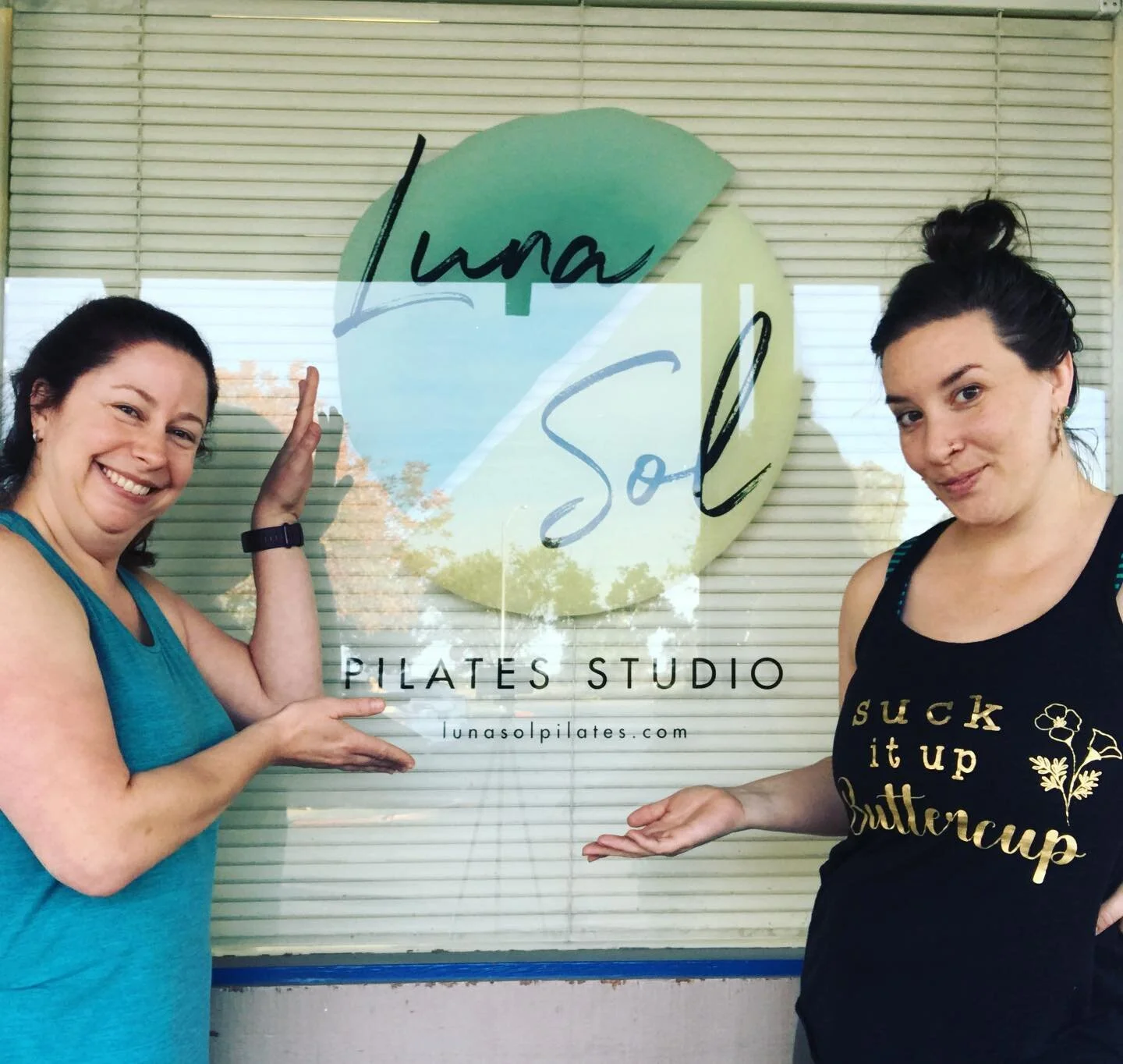 Thanks @inkmonkeygraphics for our NEW window decal 🤗🎉 We are head over heels! 
Check out our website for our virtual and in-studio schedules! lunasolpilates.com
 
#lunasolpilates #pilatesisforeverybody #yourlocalpilatesstudio #shoplocal #breathe #