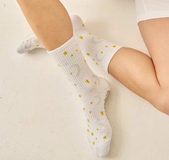 White Moon and Stars_LH Tall Tube Print Grip sock.jpg
