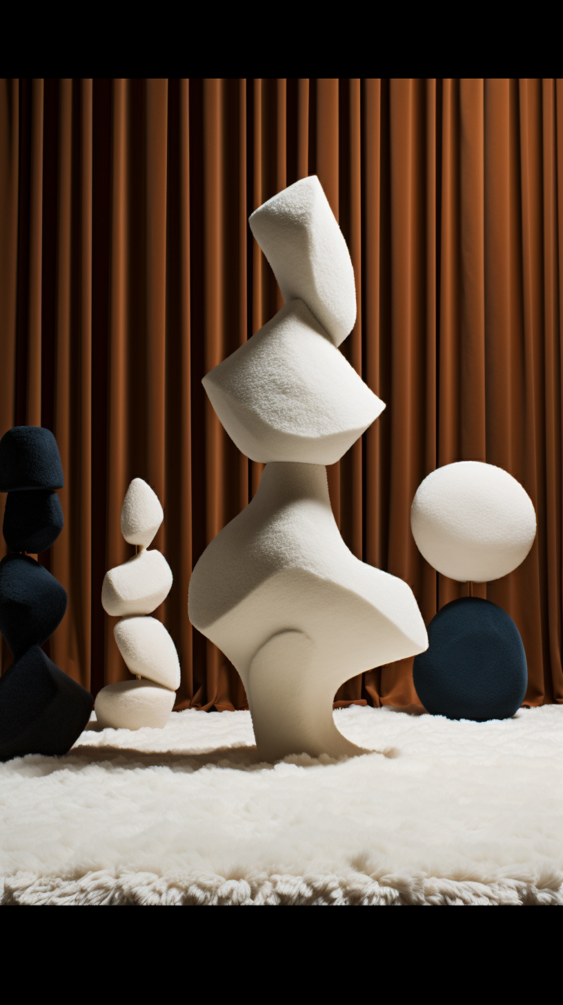 lucasmelb_add_totem_scuptures_covered_in_luxury_plush_wool_whit_bbd39d62-145b-4bf4-9ccb-b3e41efebdcb.png