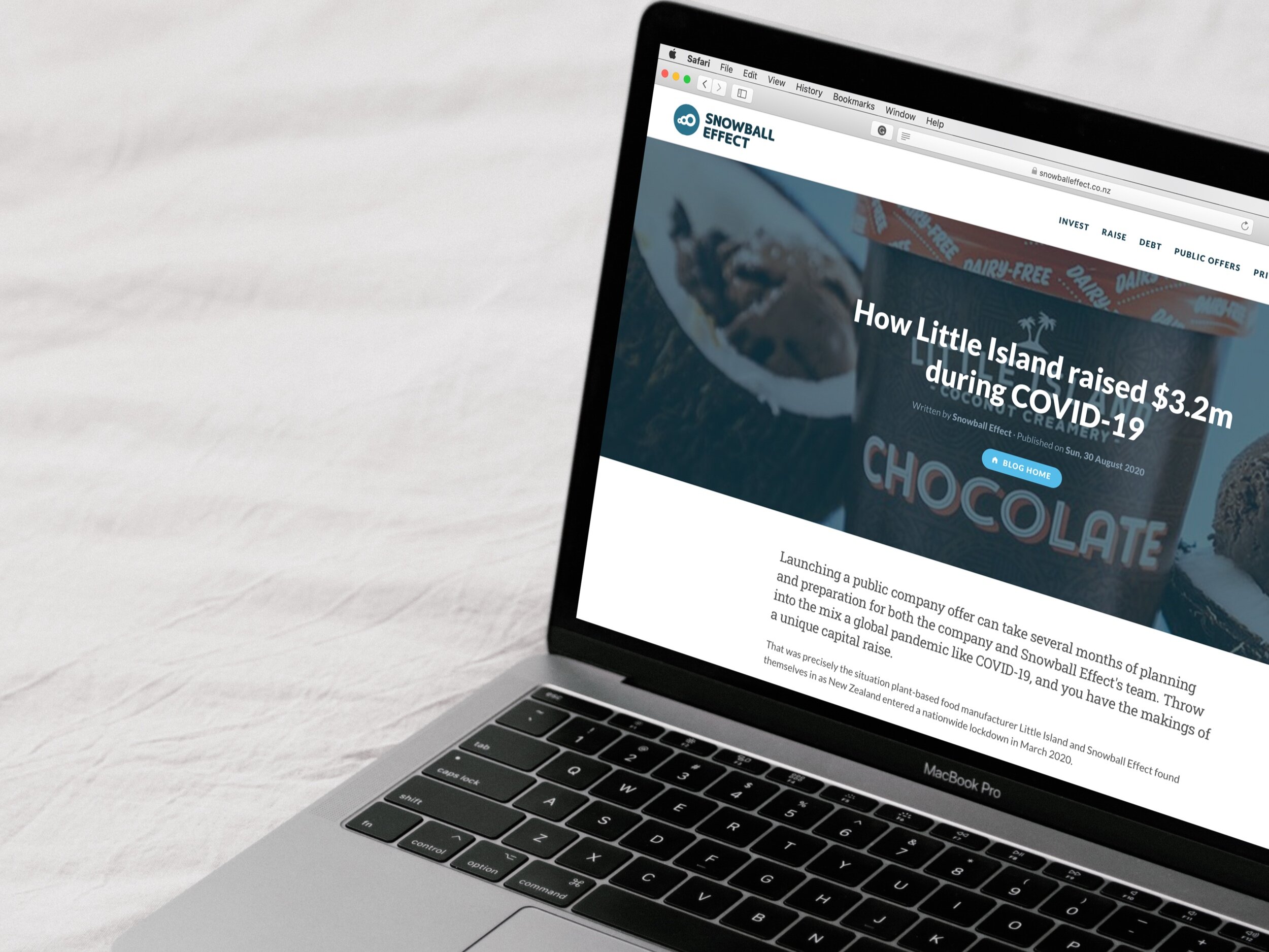 BLOG WRITING: An article for my client Snowball Effect about how they raised $3.2m for Little Island during COVID-19. 