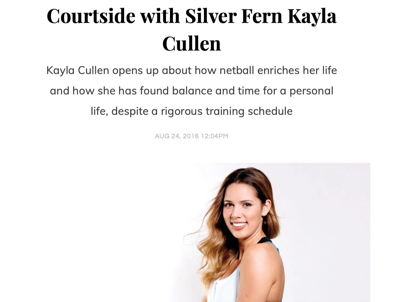MAGAZINE WRITING: Cover story article with Kayla Cullen for Good Health & Wellbeing magazine.
