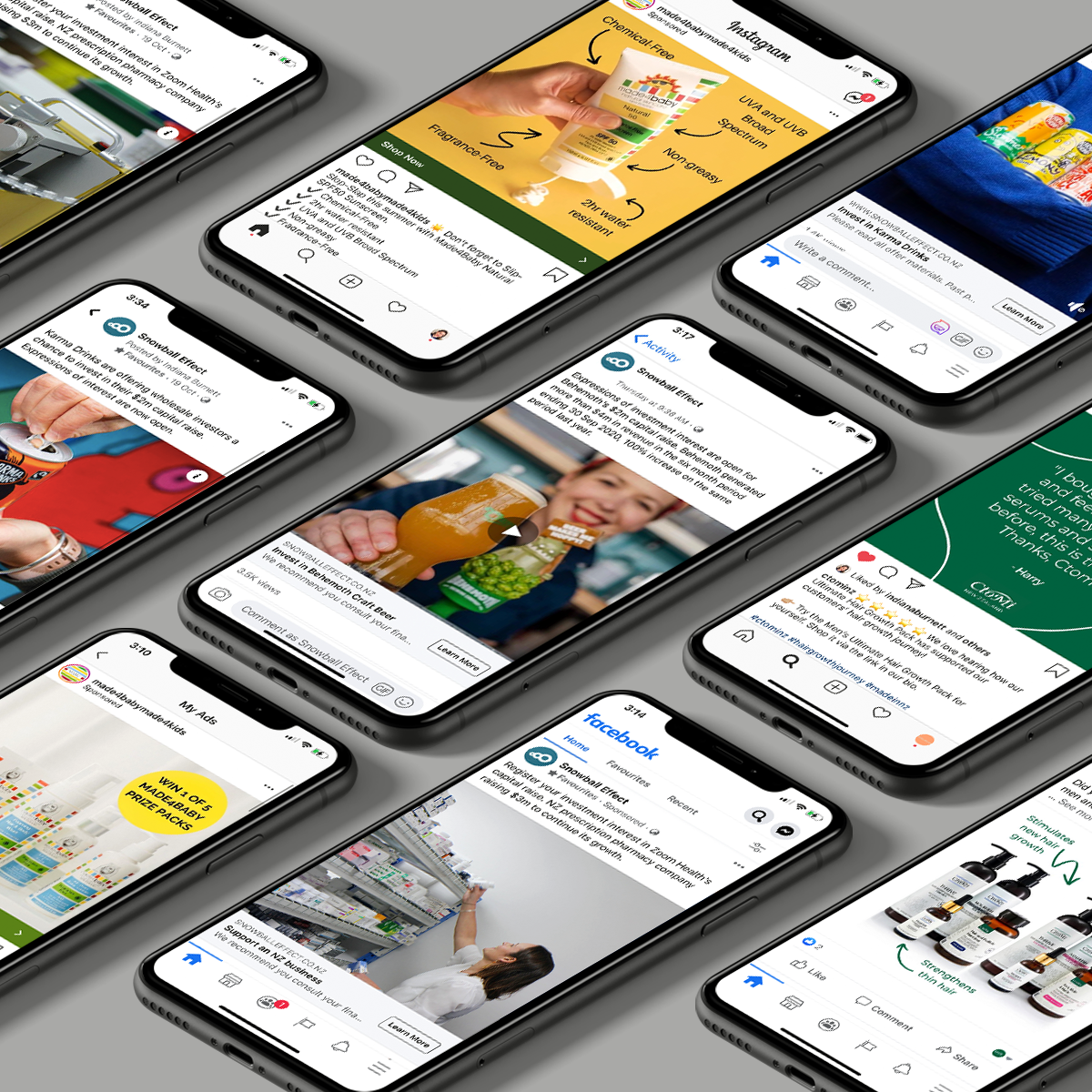 SOCIAL MEDIA AD CAMPAIGNS: Examples of recent social media ad campaigns and posts that I've created for a few of my clients. 