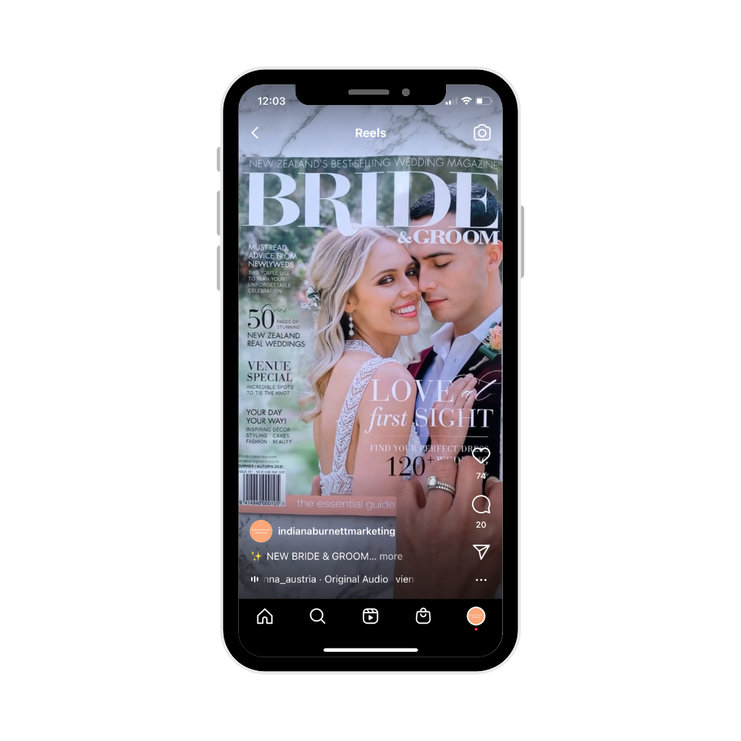 Video content creation for Bride & Groom Indiana Burnett Marketing