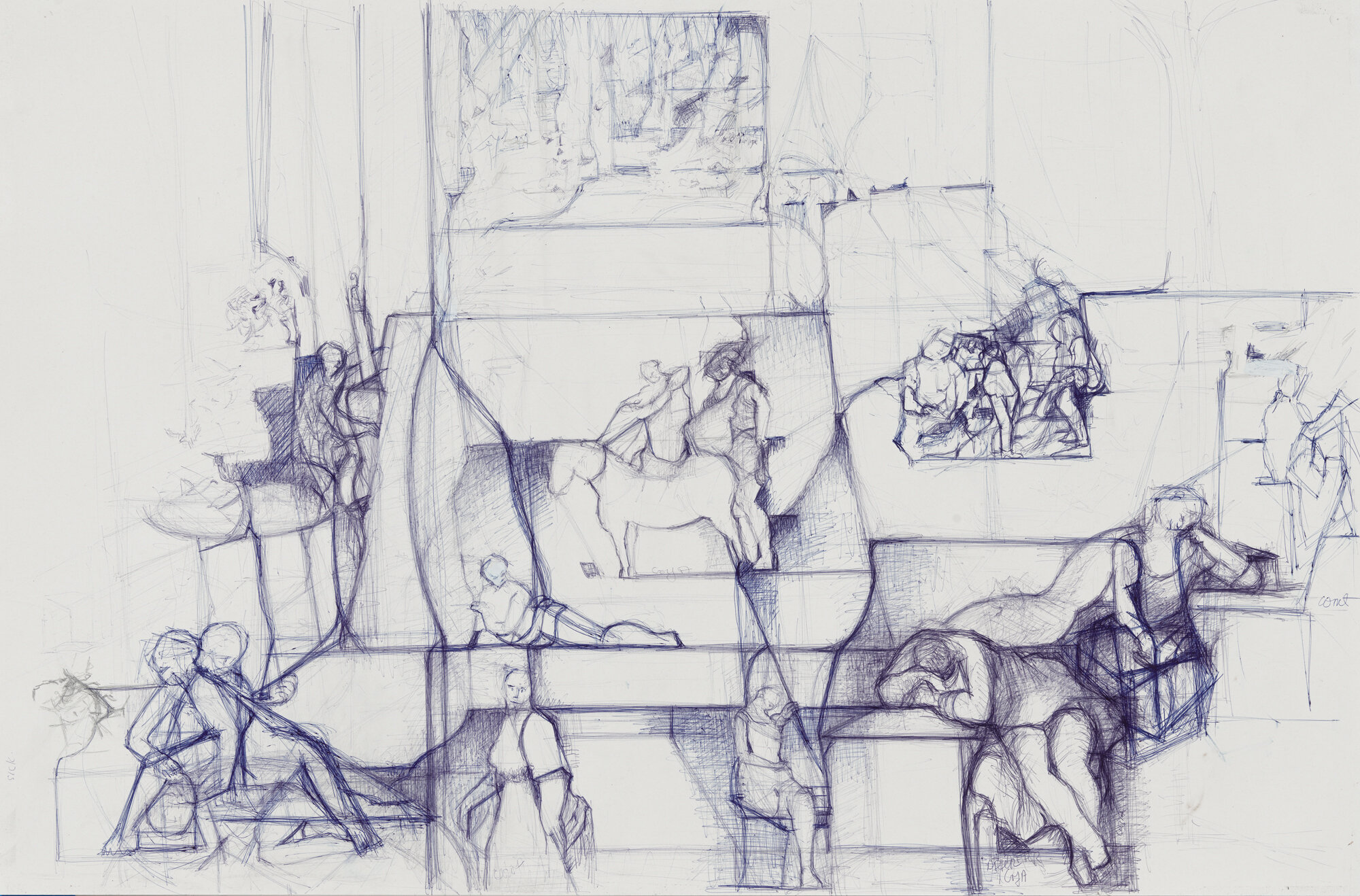  Sketch, 2019, ballpoint pen on paper, 35”x23” 