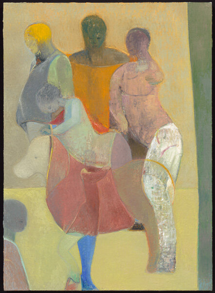 One Blue Leg, 2014, oil on canvas, 44”x32”