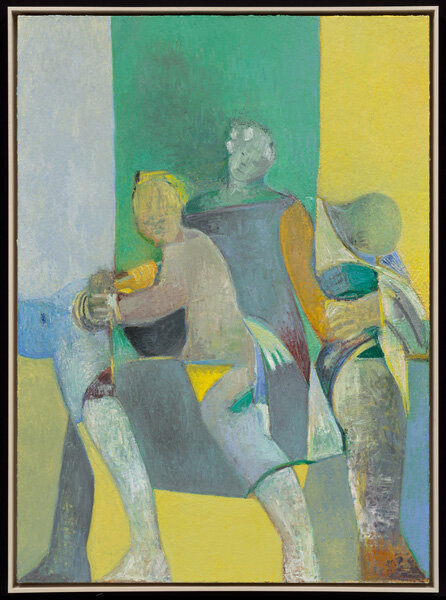  Three Figures and Blue Animal Head, 2012, oil on canvas, 44”x32” 