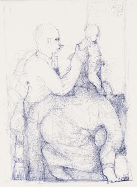  After Michelangelo, 2011, ink on paper 