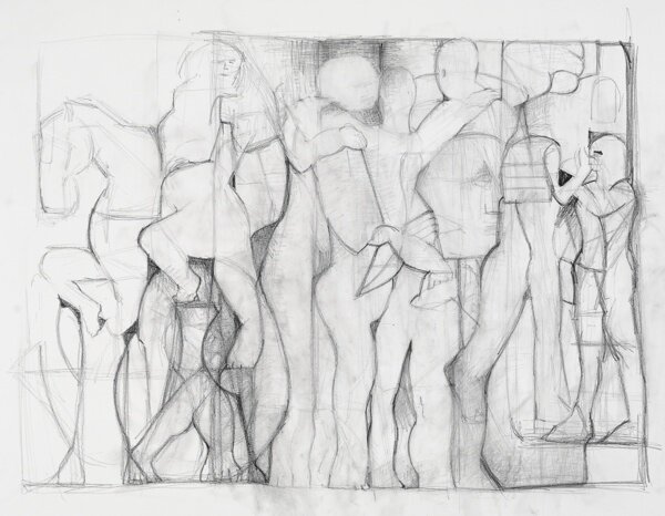  Figures, 2010, graphite on paper 