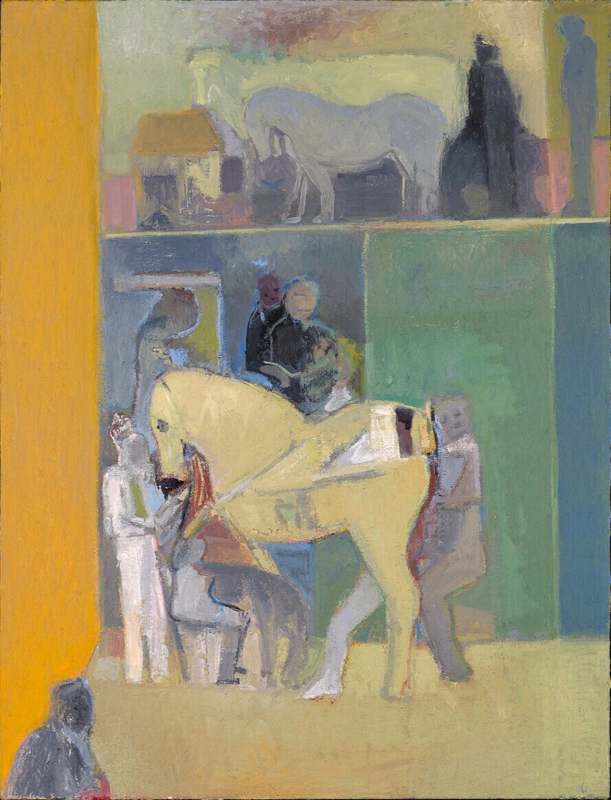  Figures with Horse, 2017, oil on canvas, 26”x20” 