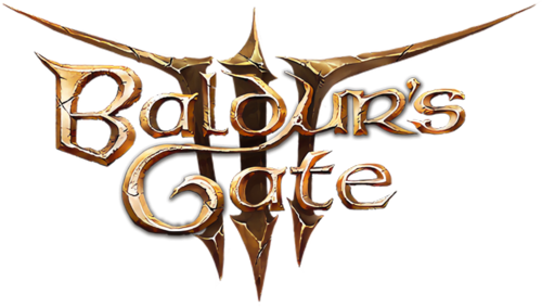 Logo of Baldur's Gate with the game's stylized text and emblematic design.