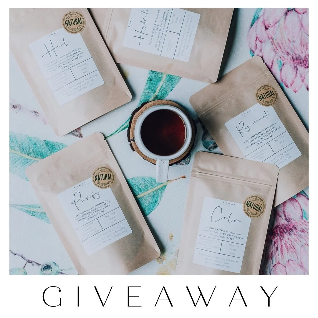 Giveaway time! Tis the season to be jolly, so why indulge in our delicious organic herbal tea range. 
The winner will receive 5 of our full sized tea varieties, including:
🌿 Wild harvested Lemon Myrtle + Strawberry Gum + Finger Lime
🌿 Organic Roast