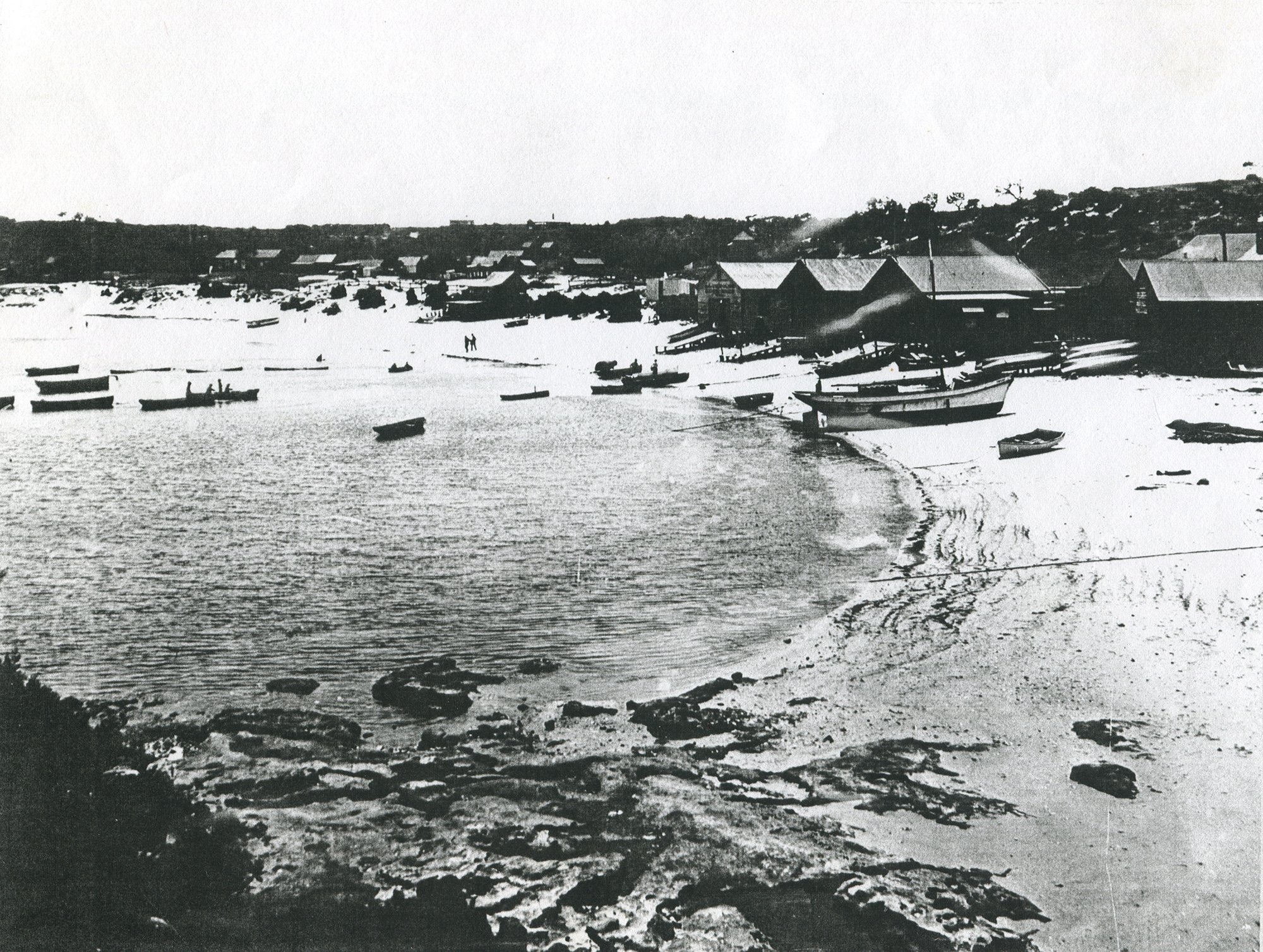 Boat sheds at Frenchmans Bay, 1930s