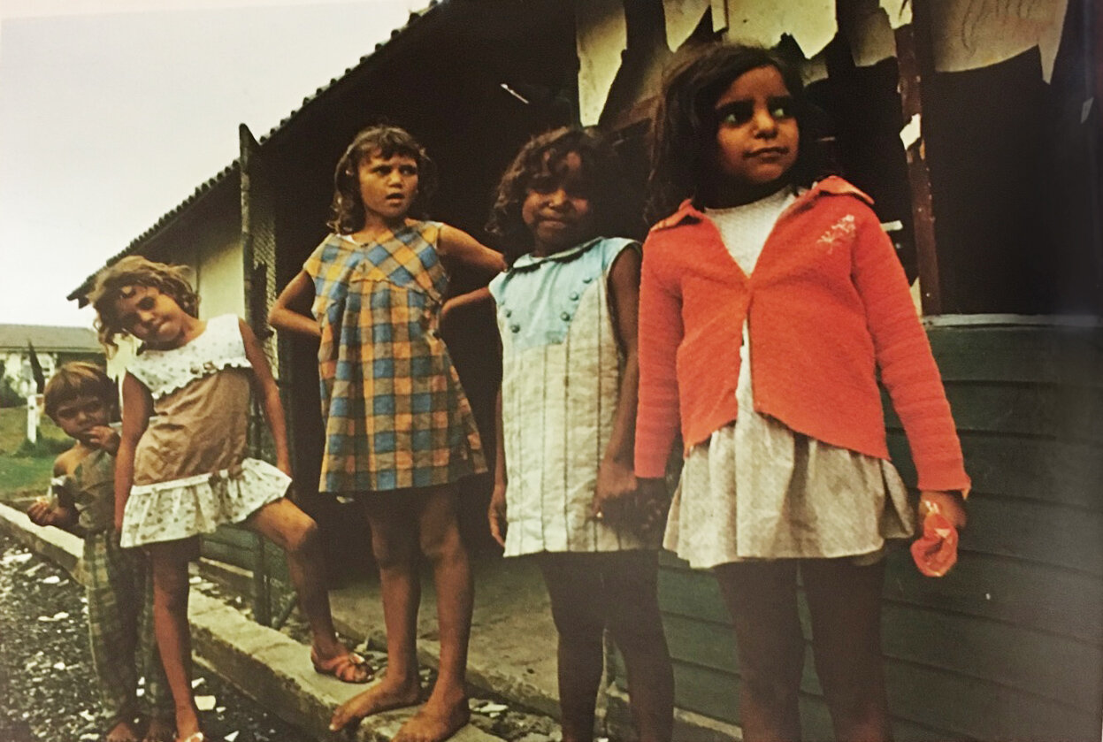 Aunty Marion, centre, with friends at La Perouse
