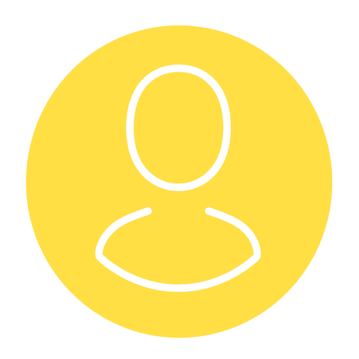 Outline of a person inside a yellow circle.