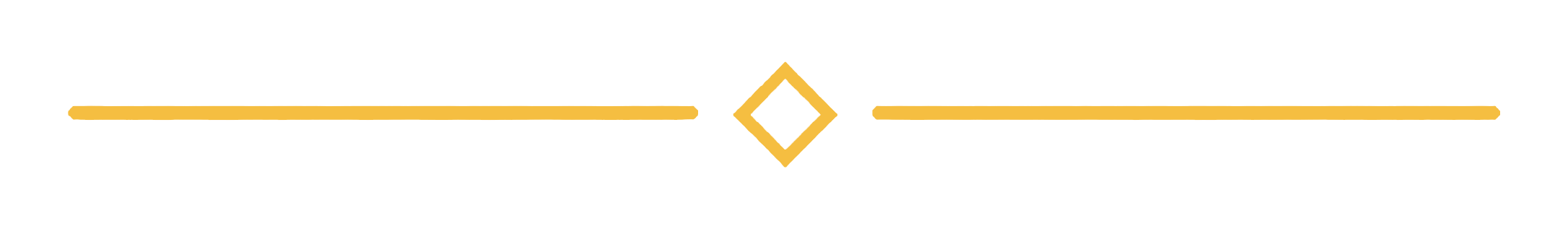 Gold horizontal line with diamond and square shapes in the center.