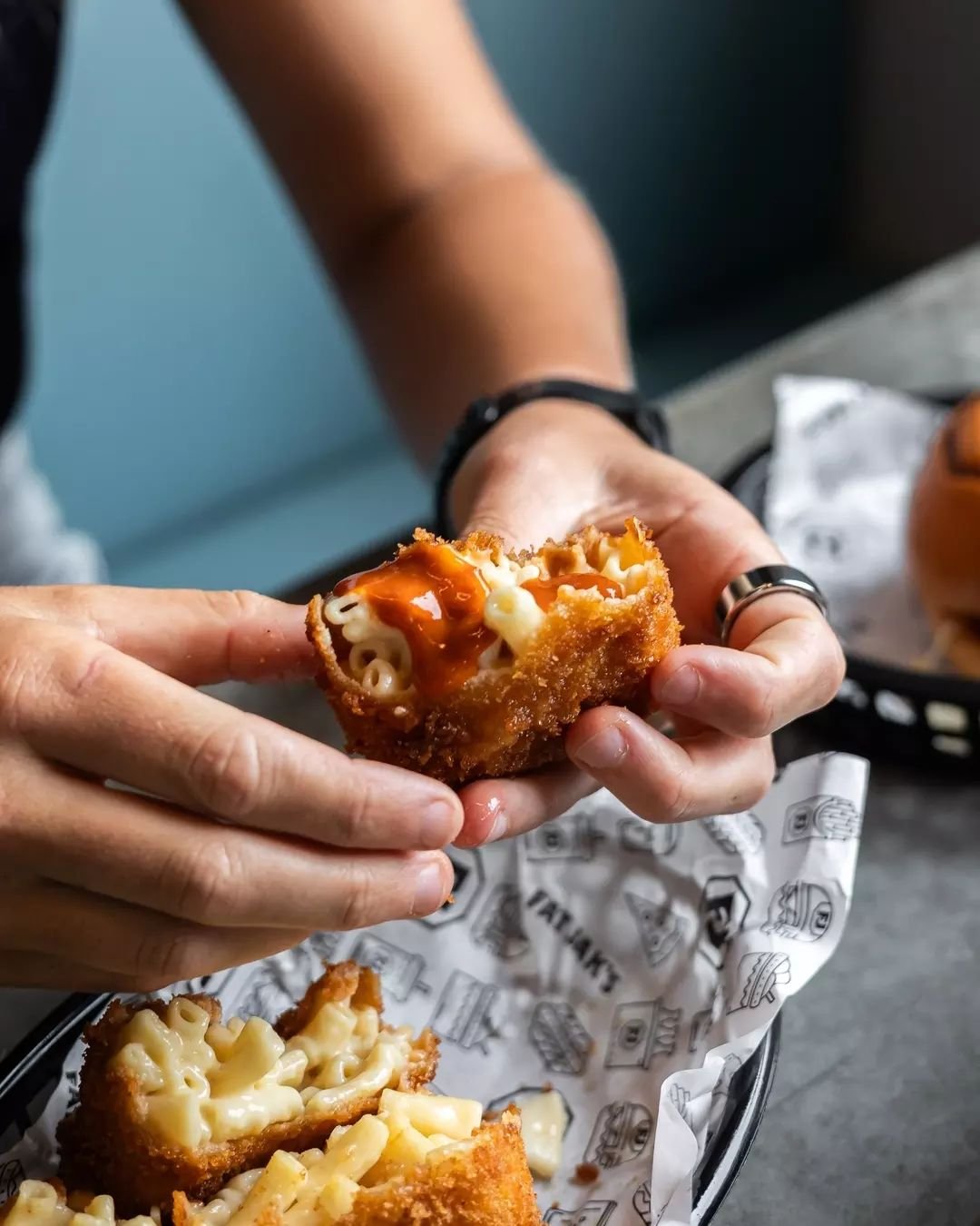 Slather on sauce and delve into our of our Mac and Cheese Bites!

Don't worry they won't bite back&nbsp;😂