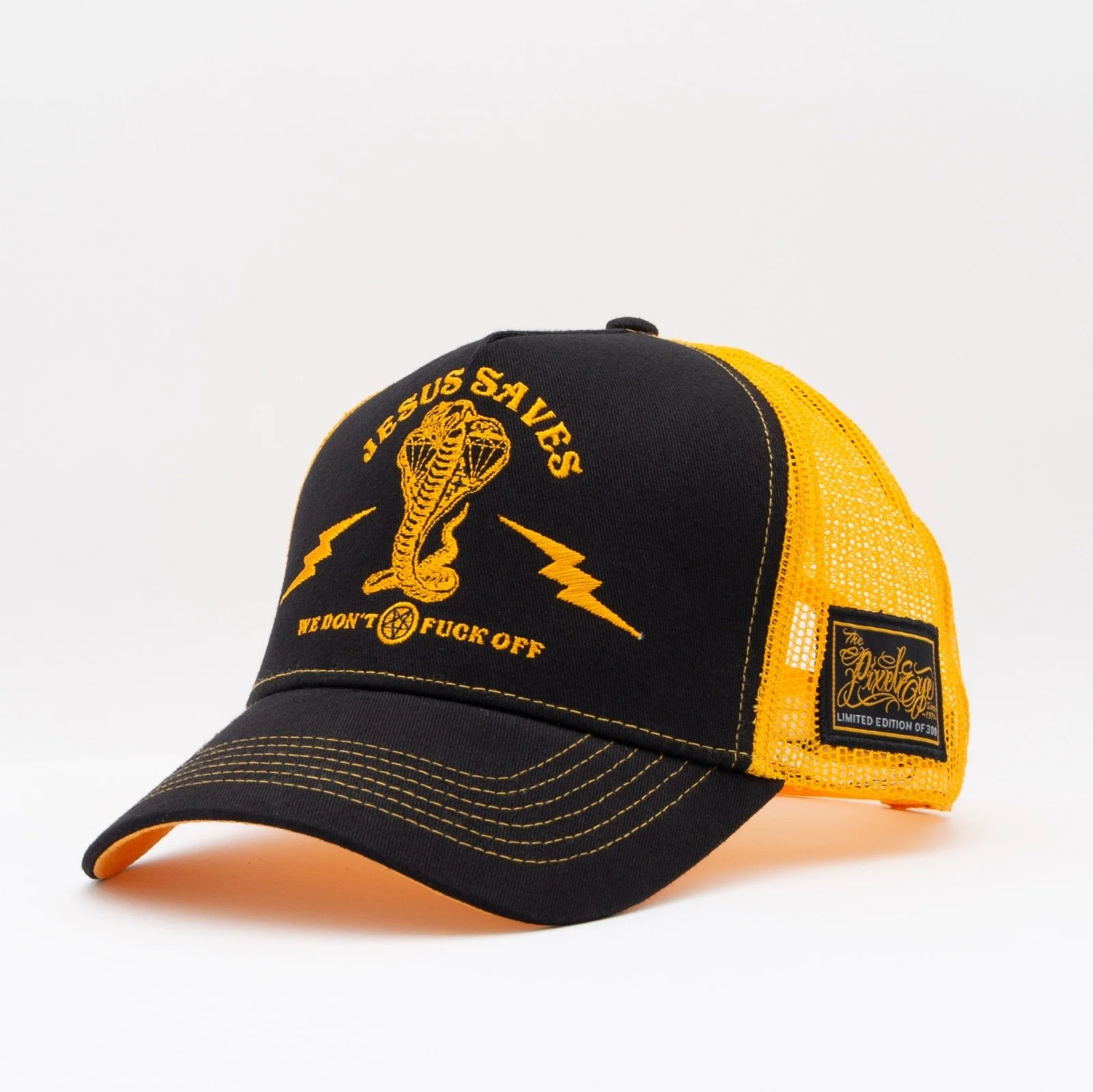 The Pixeleye X King Kerosin Trucker Cap "Jesus Saves" 