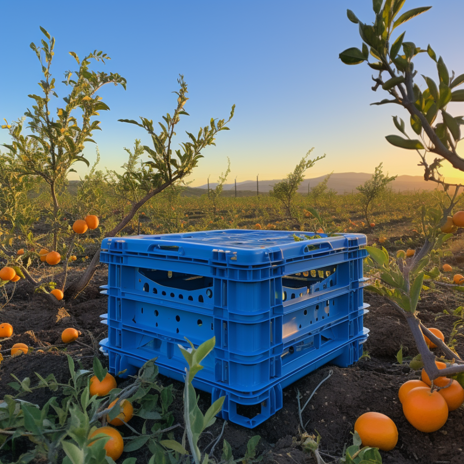 qvdb2502_a_blue_plastic_crate_looking_at_an_orange_orchard_at_s_ff757a80-66a9-449b-8cc1-0de6344f95c6.png