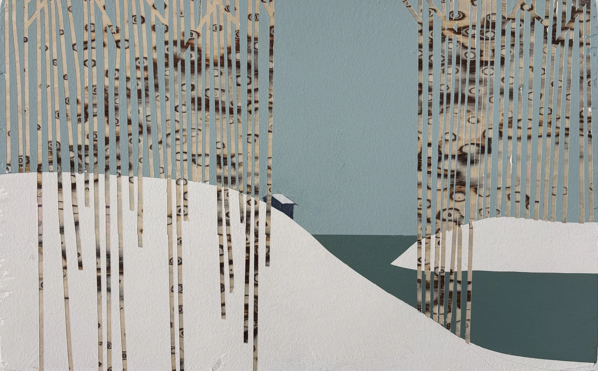 Room With A View: Acrylic and emulsion over veneer on Birch 