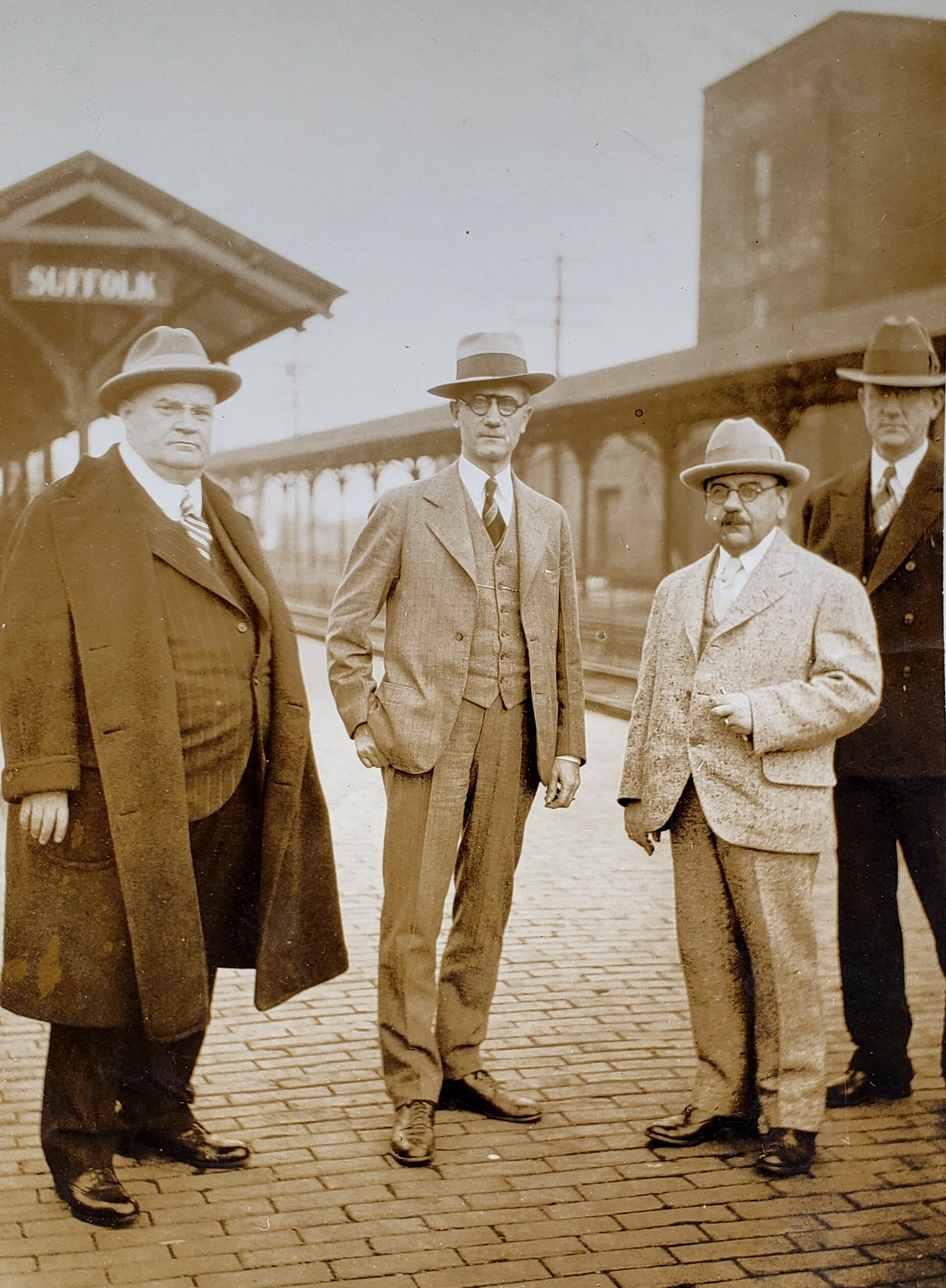 Suffolk Train Station with Amedeo and colleagues. (behind East Point Plaza today)