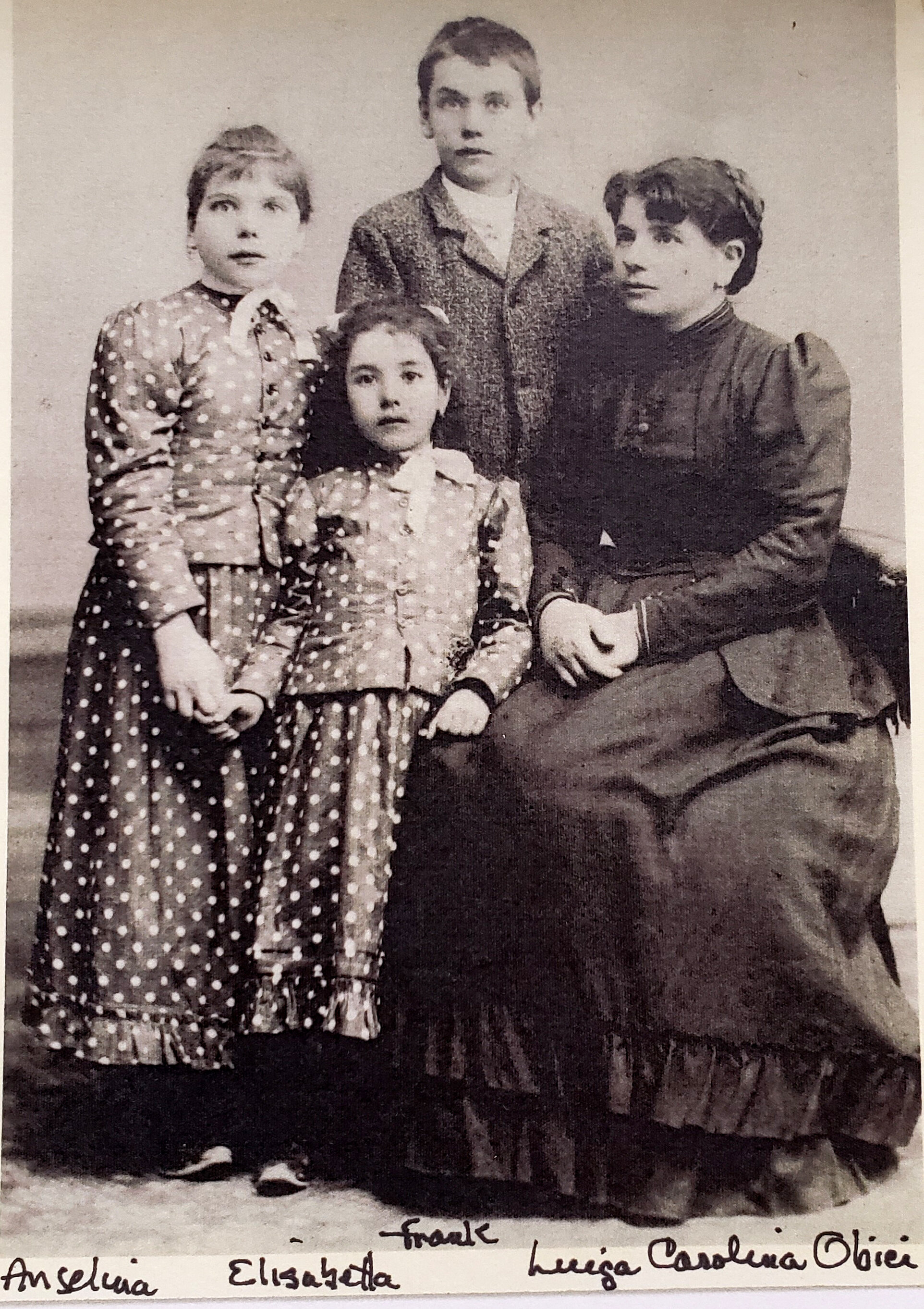 Elizabeth, Angelina, Frank and their mother taken after Amedeo left Italy