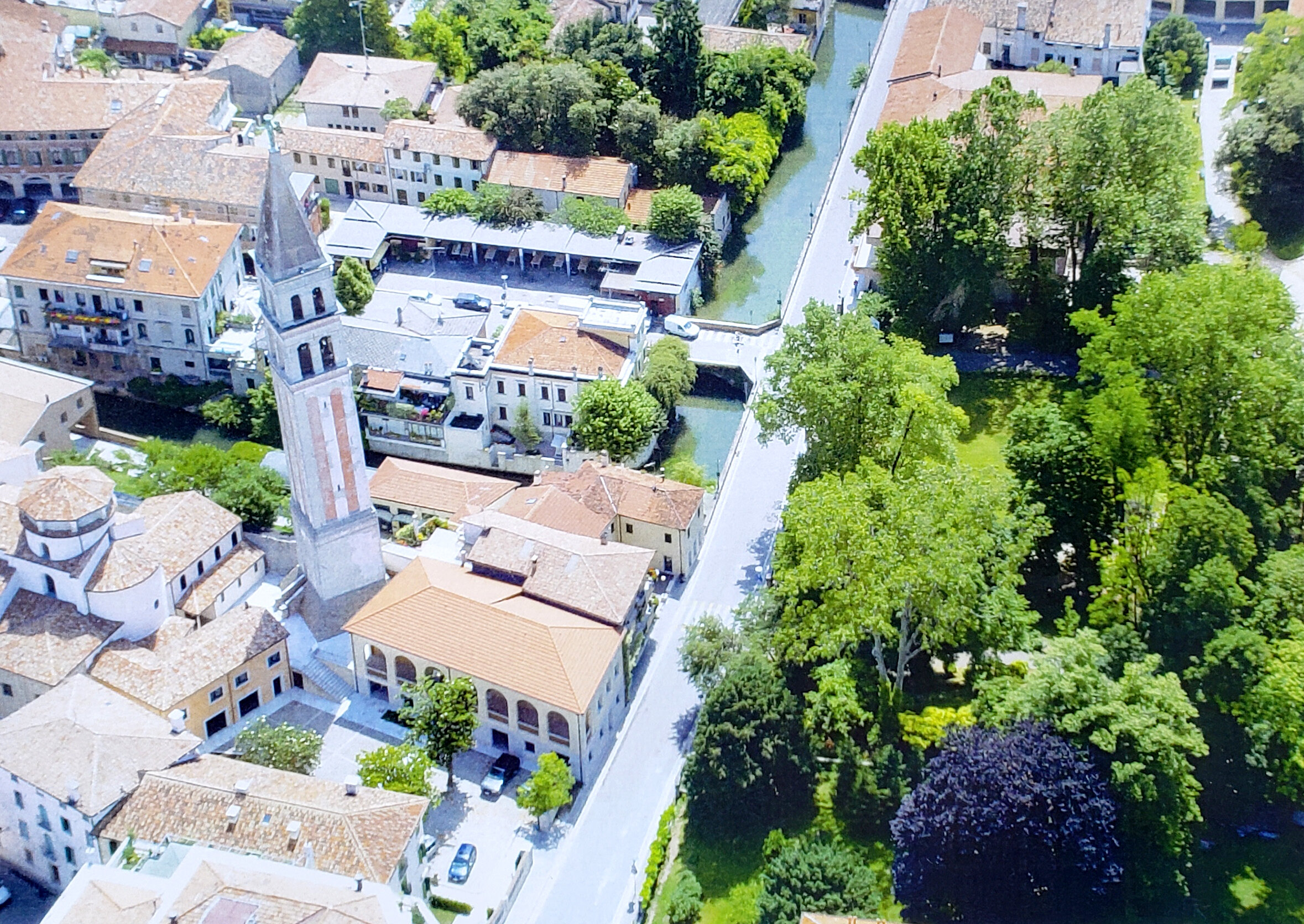 Aerial Shot of Oderzo - Modern Day