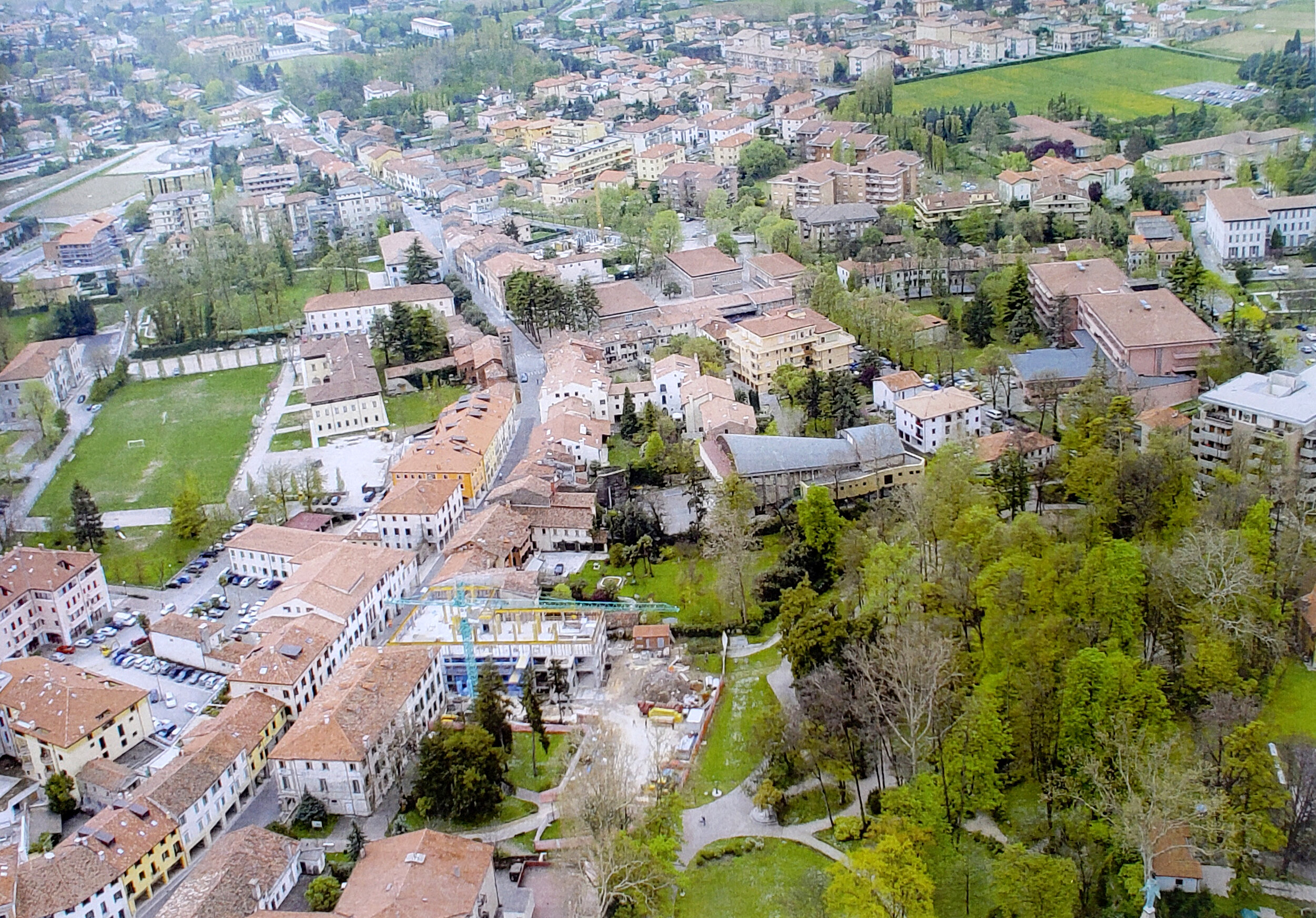 Aerial Shot of Oderzo - Modern Day