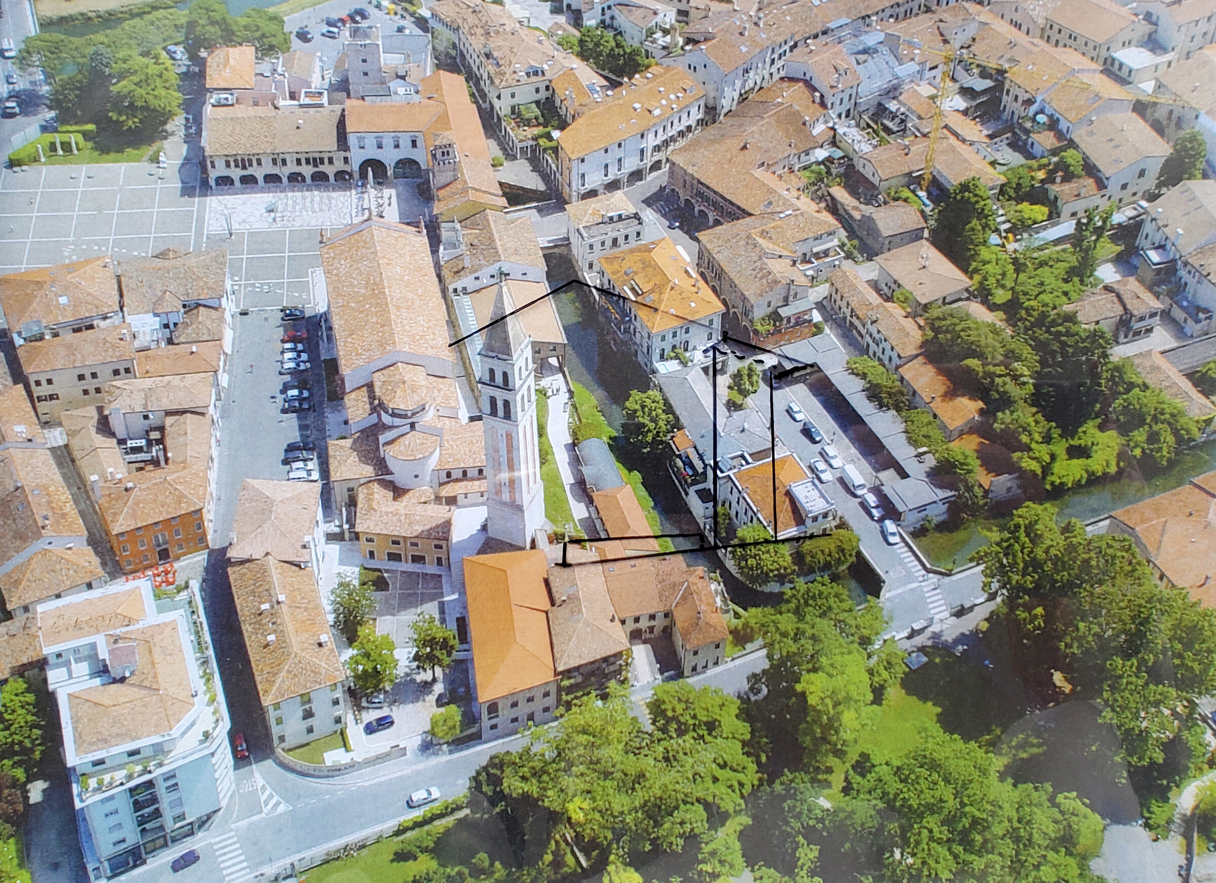 Aerial Shot of Oderzo - Modern Day