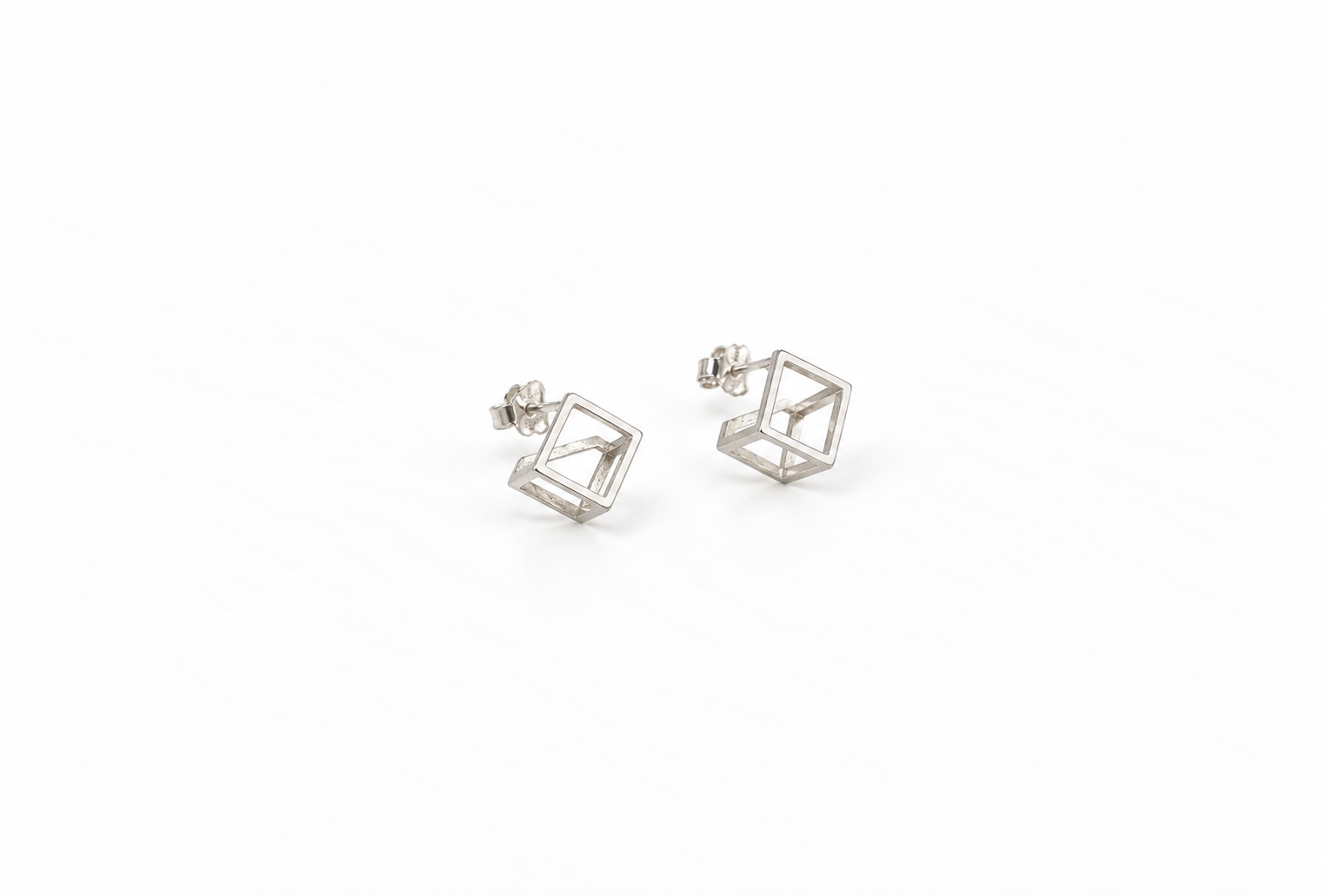 Cube Studs Silver