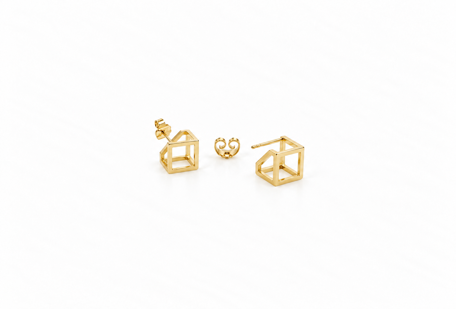 Cube Studs Gold