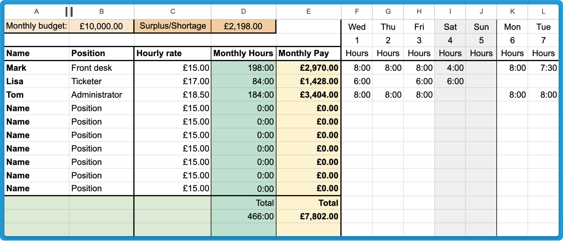 Free Rota Template UK: Excel, Google Sheets, PDF free-rota-template-uk-excel-google-sheets-pdf