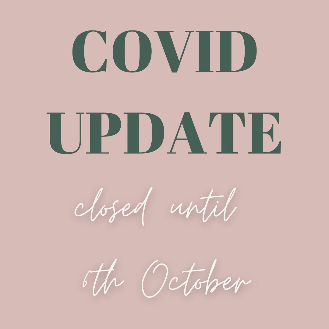 Hi all, it is with a heavy heart that I have to close the salon until 6th October. Sadly I have come into contact with a confirmed positive case of COVID-19, unfortunately the client had no symptoms when she came to the salon and has since tested pos