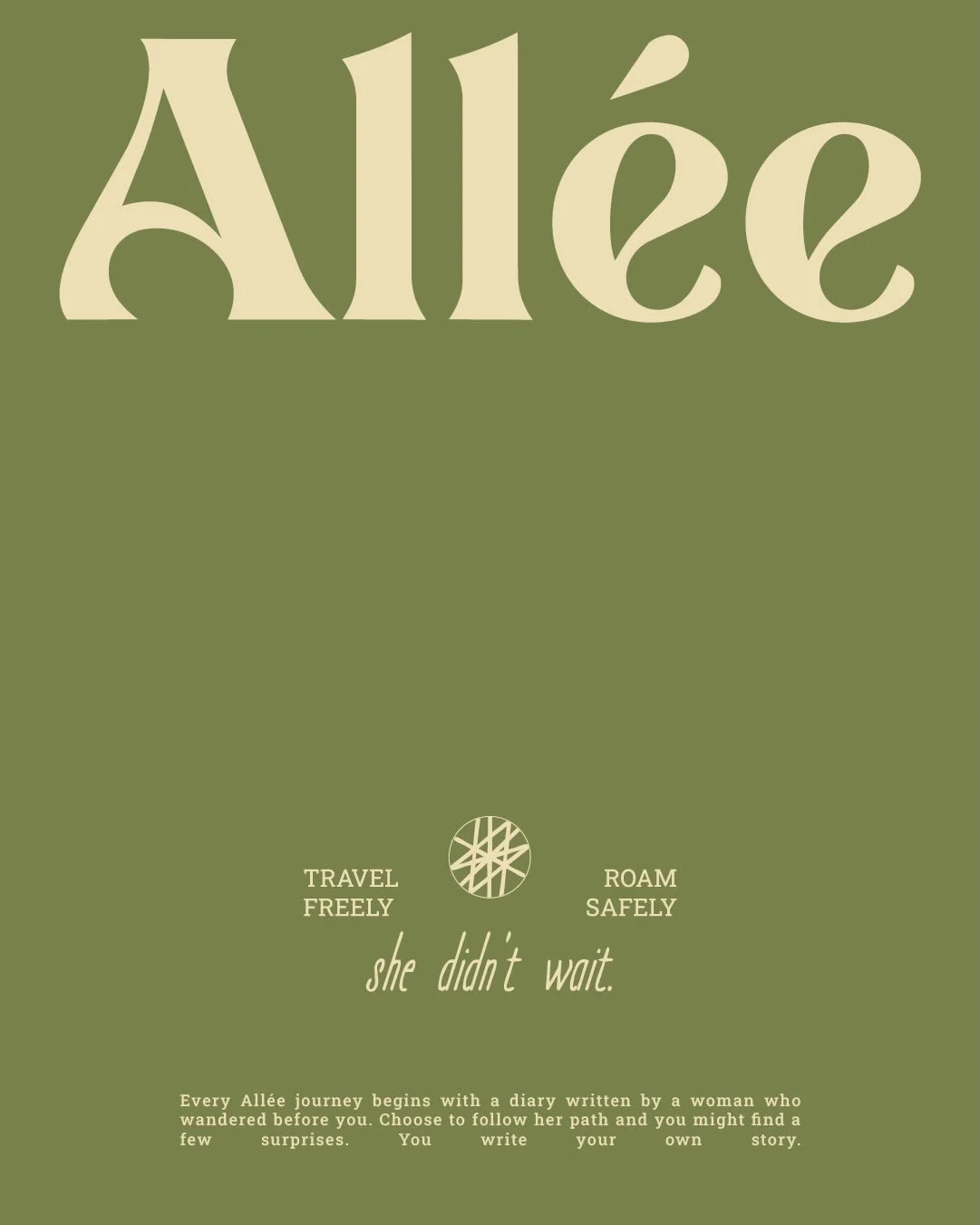 Brand reveal for All&eacute;e. A modern travel companion for women who go solo.

This is the second brand from our Brief Encounters experiment. Same moodboard with totally different outcomes with 2 designers. 

We want to know &mdash; how do you feel