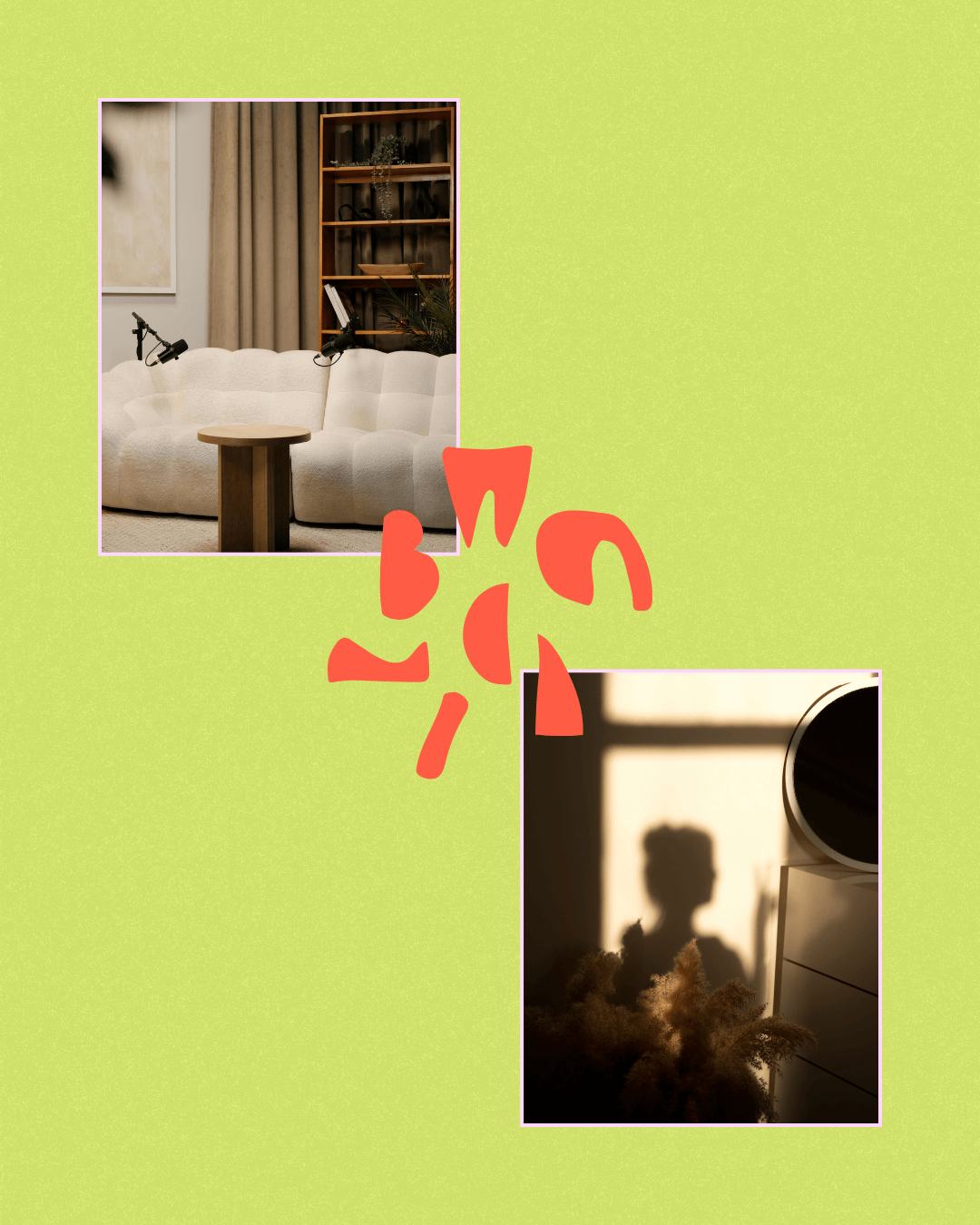 Brand art direction for The Breadwinners featuring podcast studio styling, warm interiors, and emotive lifestyle imagery for a working mothers community.