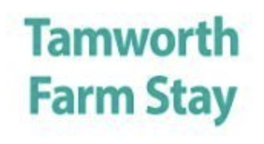 Text reading 'Tamworth Farm Stay' in teal font on a white background.