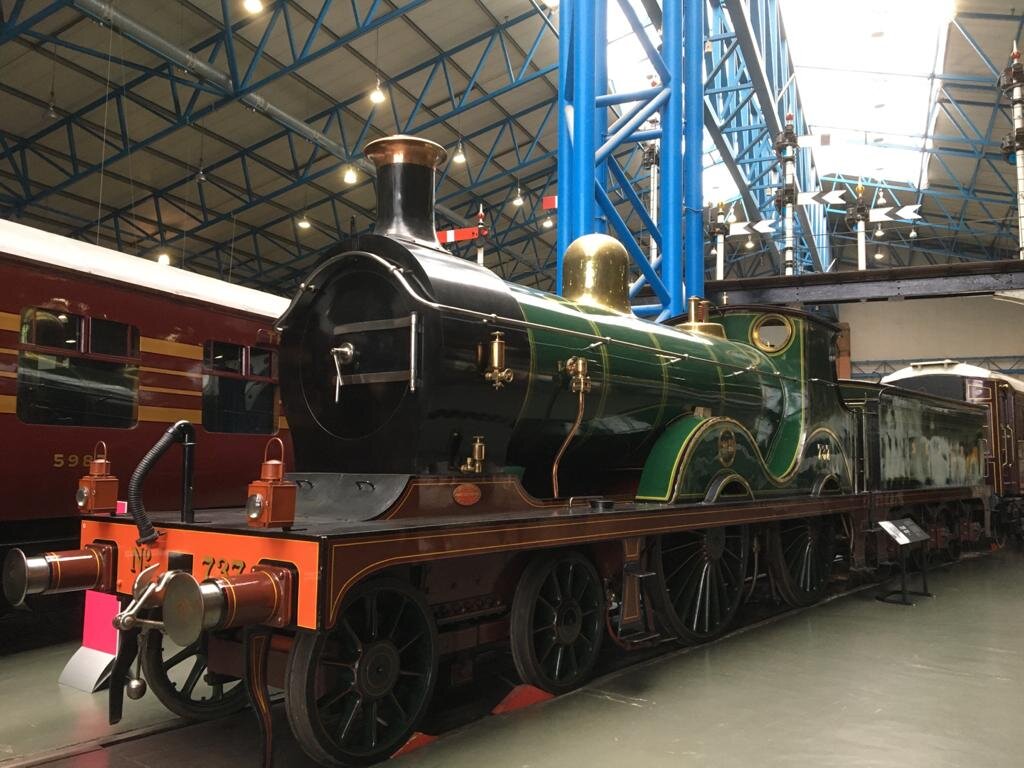 Old steam train at the National Railway Museum in York.