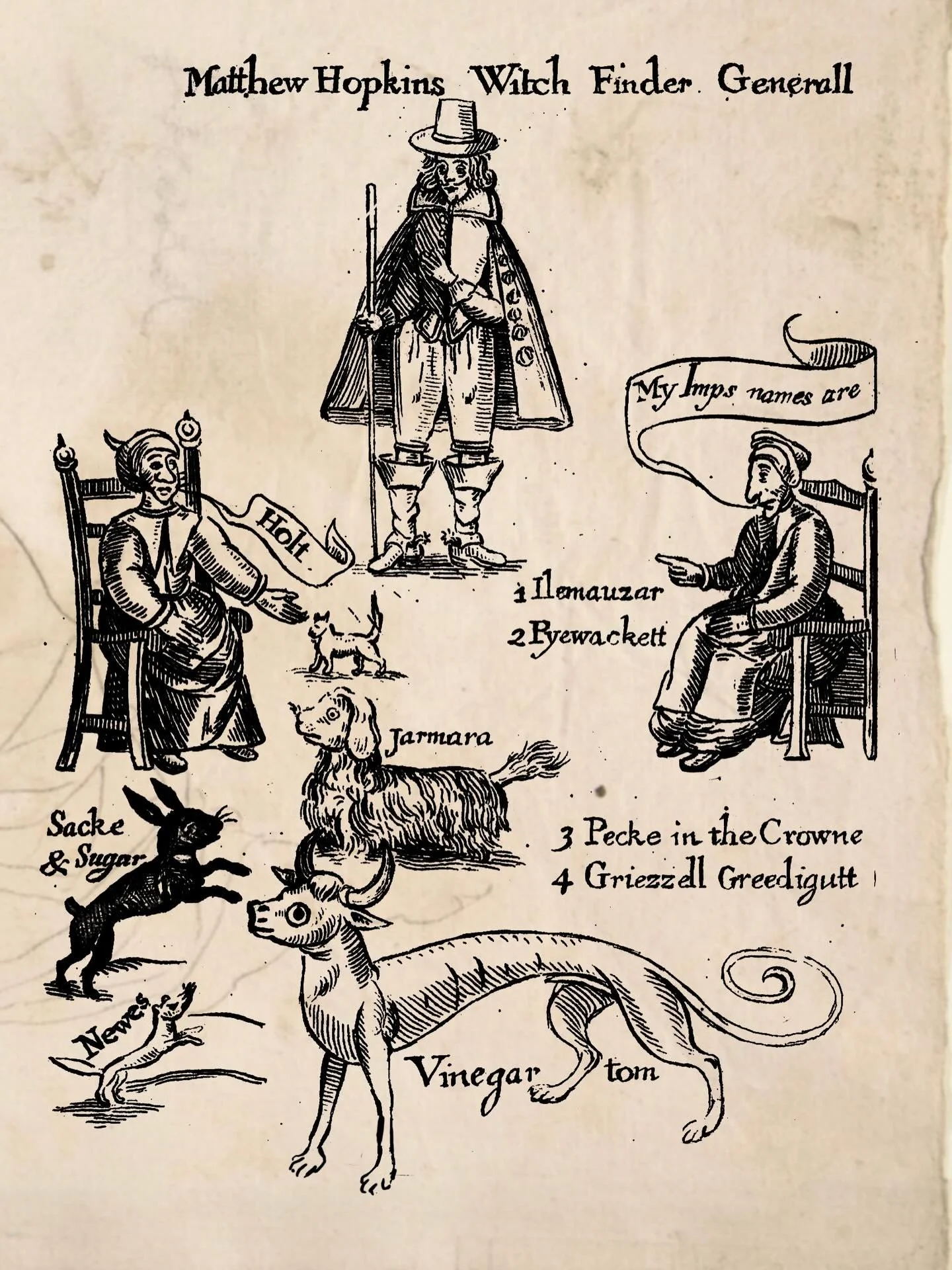These witches, the witch finder general and an assortment of familiars are all available to tattoo - Indivially or in groups and with or without the script. Who can say no to Vinegar Tom?!