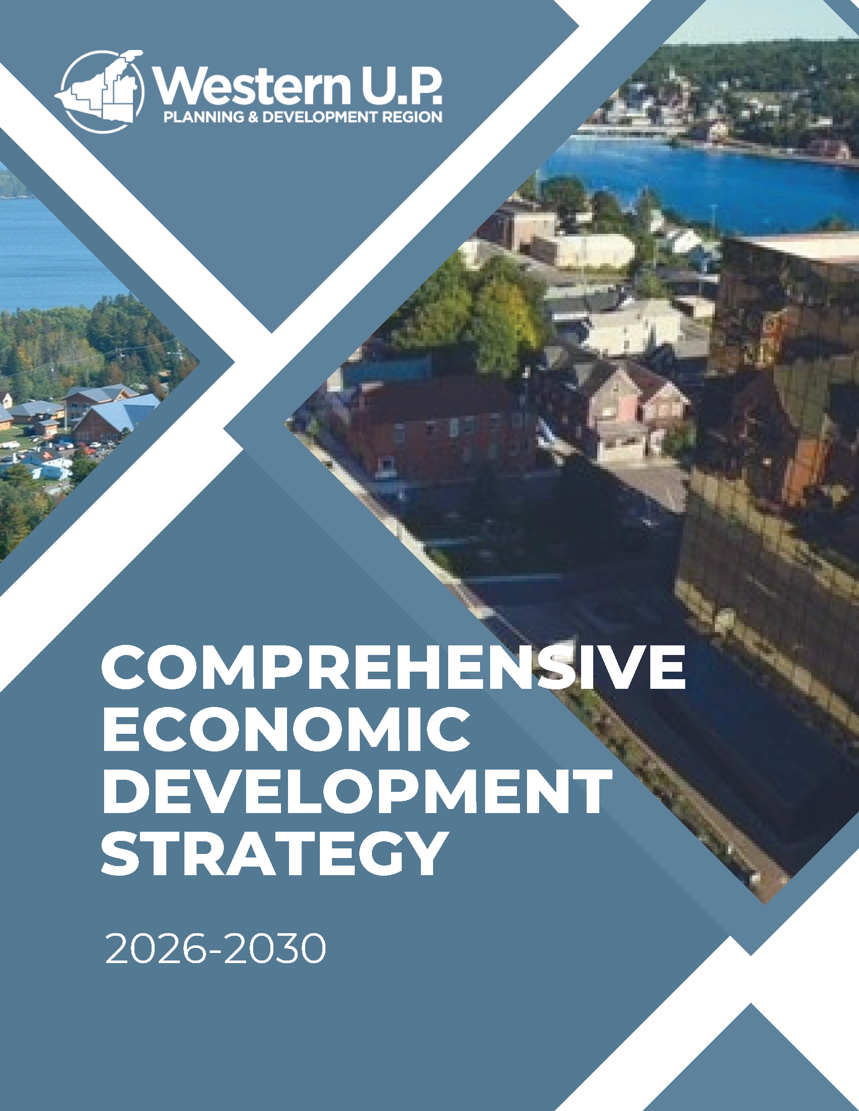 Cover page of 2026-2030 CEDS including photos of city and water