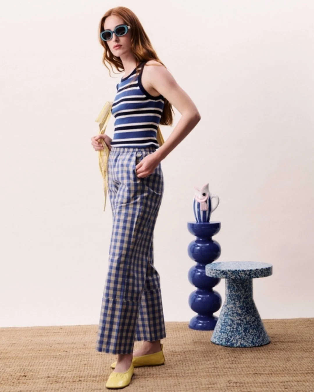 Top Ceruleen bleu mariné rayé blanc  Frnch Paris