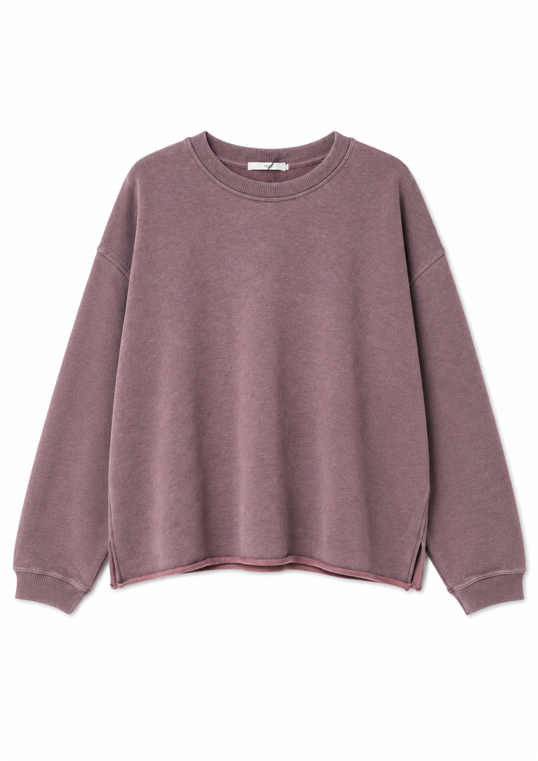 Sweat Victoire en coton mauve poudré, vue de face sur fond blanc.