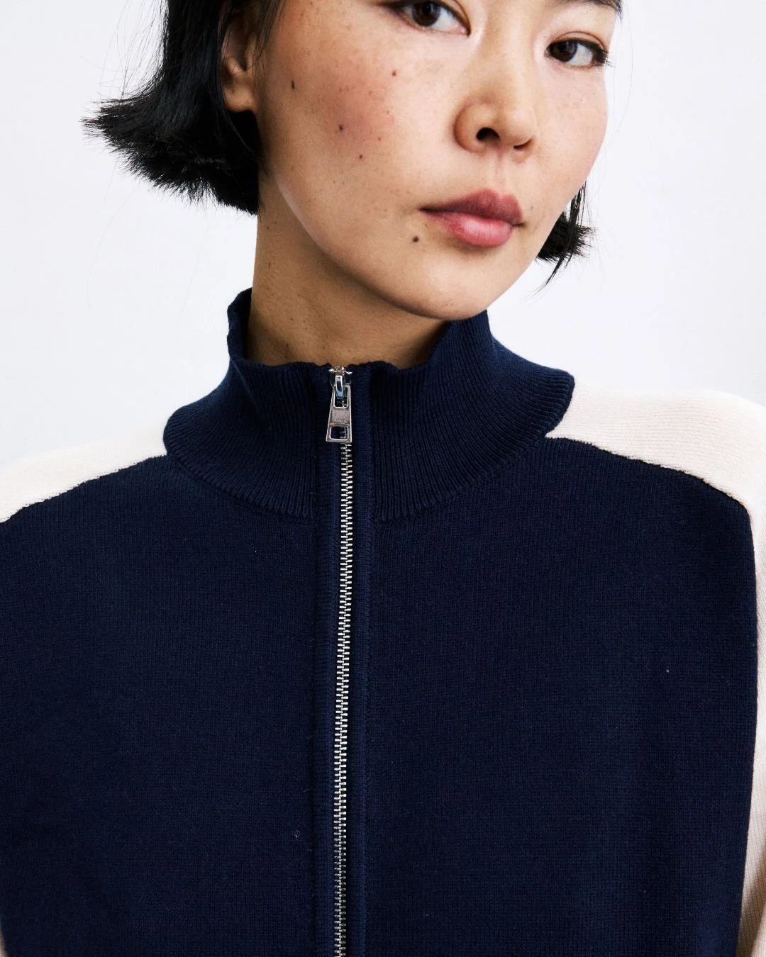 Cardigan Timbre Marine & Écru ,Frnch Paris