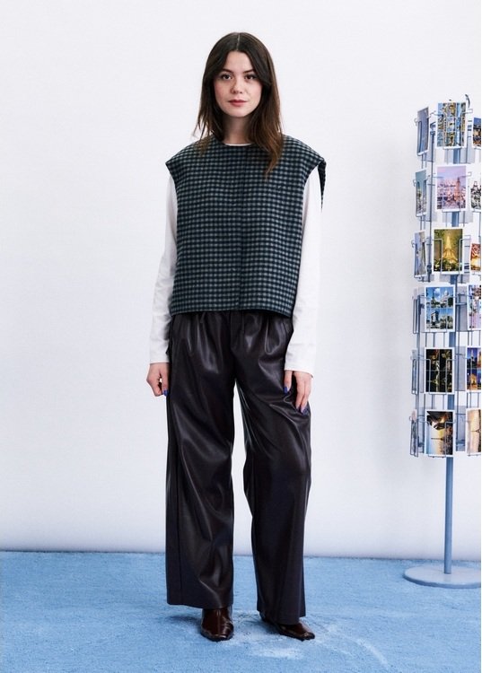 Gilet Harrison Carreaux Vert & Noir, Frnch Paris