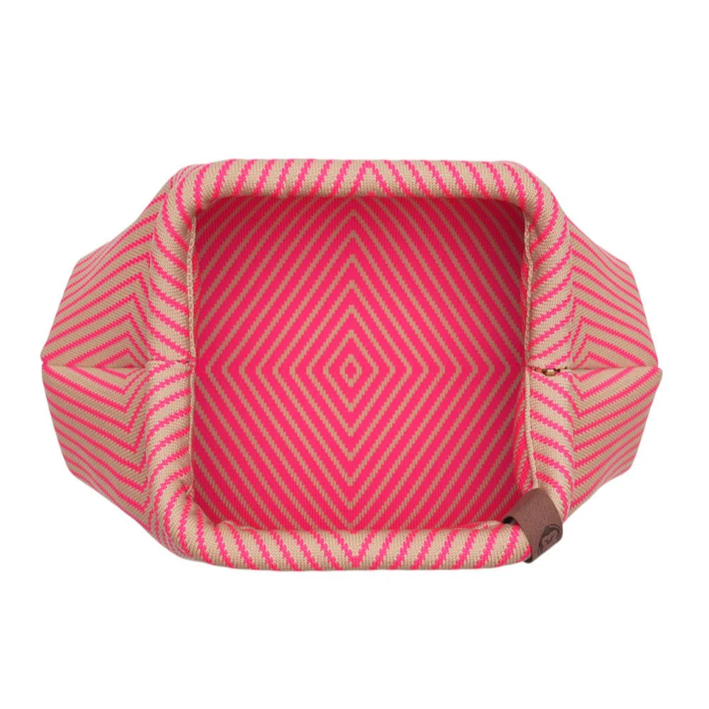Pochette Emma 143 — Rose Fluo & Beige LOT83 vue de haut