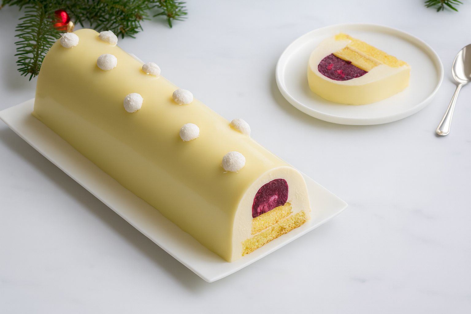 Bûche vanille &amp; fruits rouges