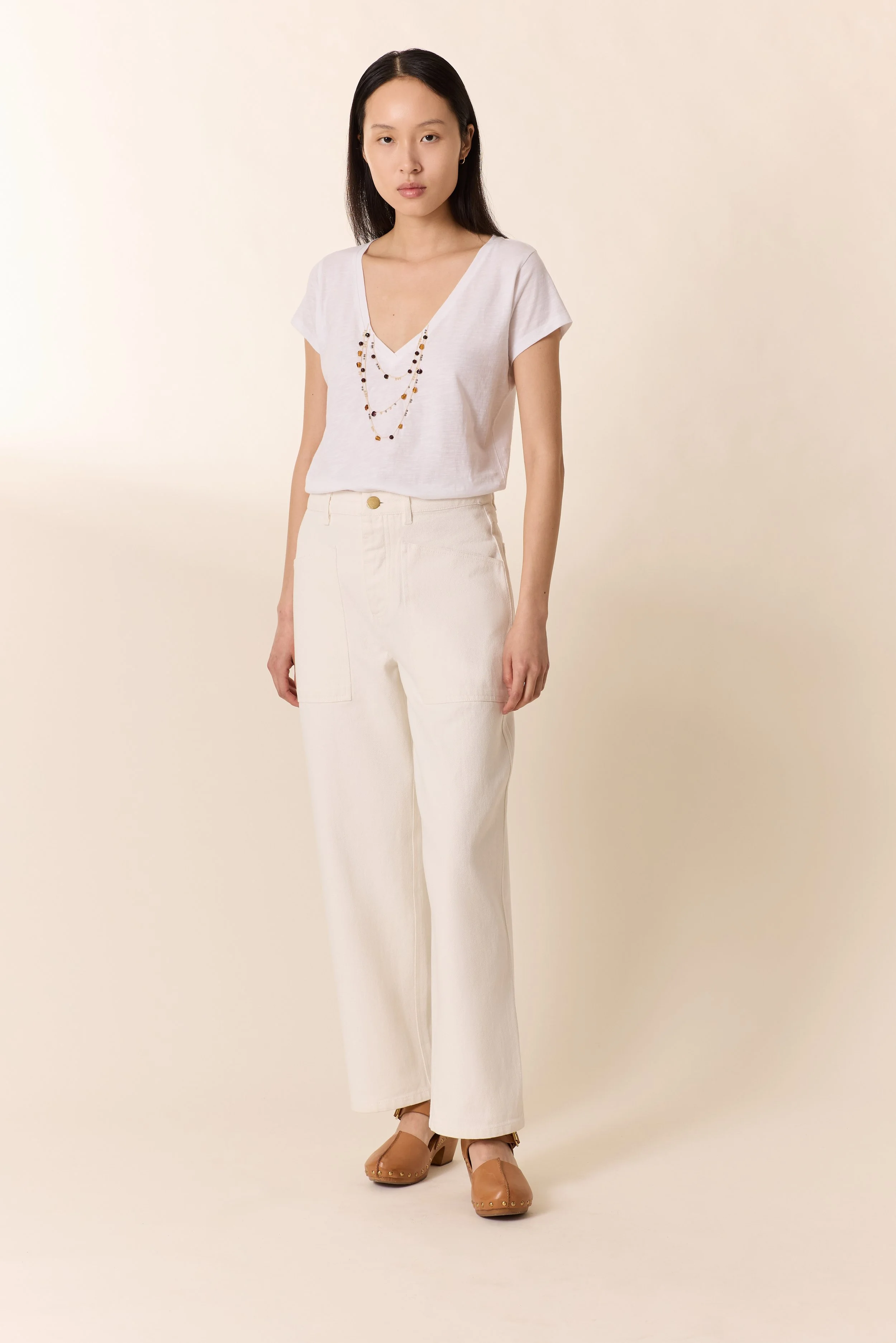 Pantalon Pana écru, Léon & Harper