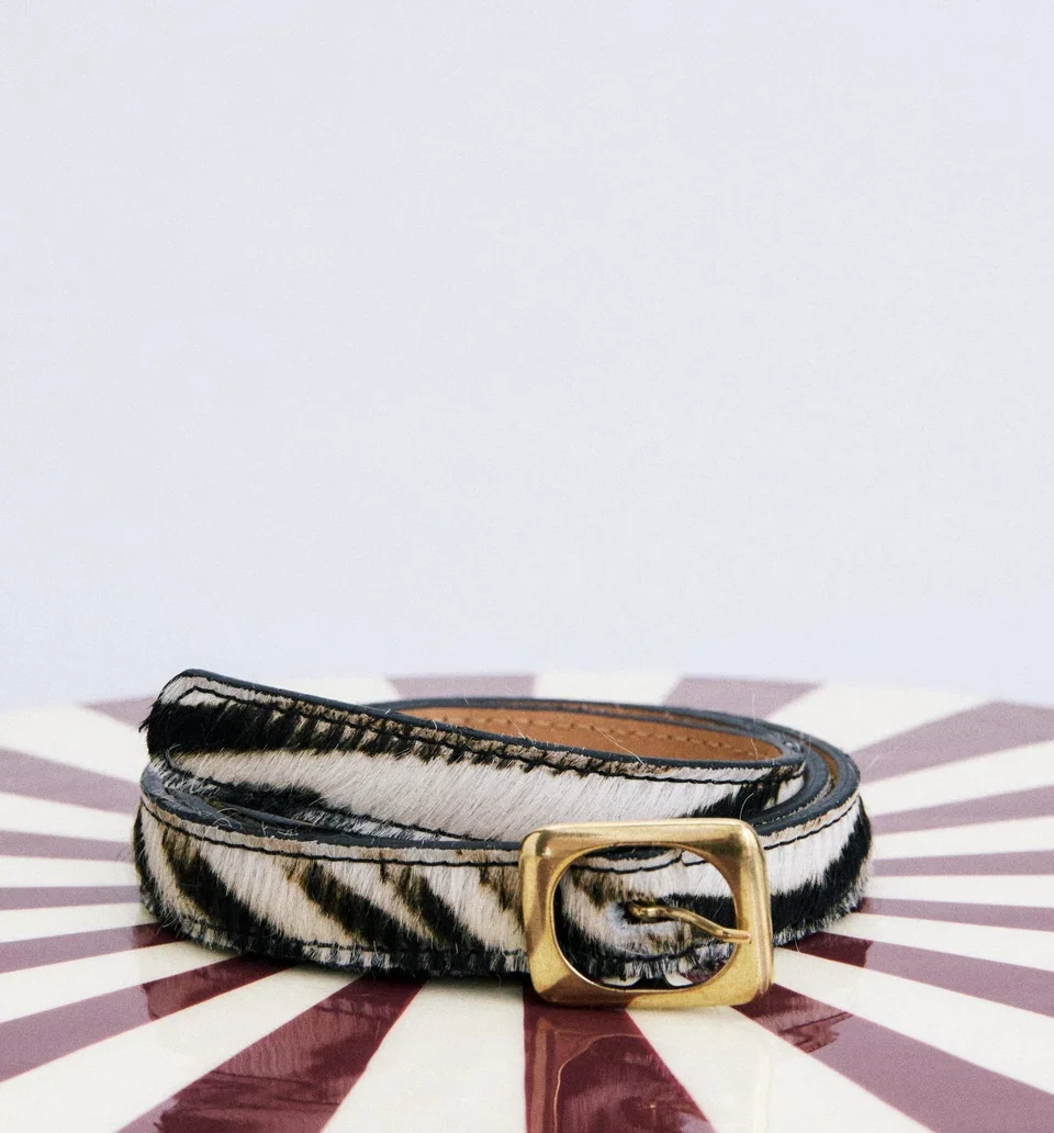 Ceinture Zou Zébrée en Cuir, Frnch Paris