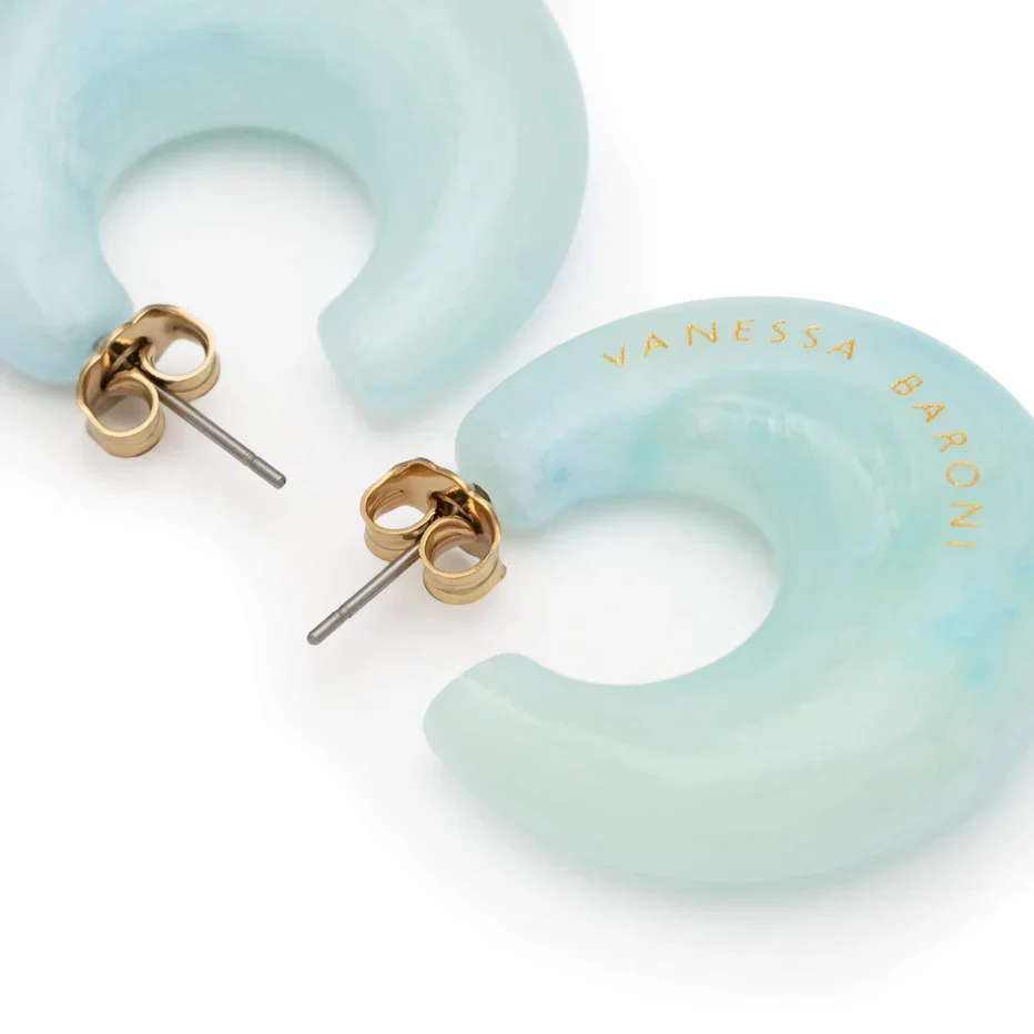 Boucles d’oreilles Moon Cloud Marble, Vanessa Baroni