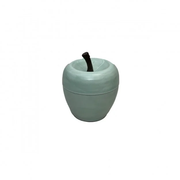 Pomme à Glaçons Céladon en Métal Émaillé Vintage