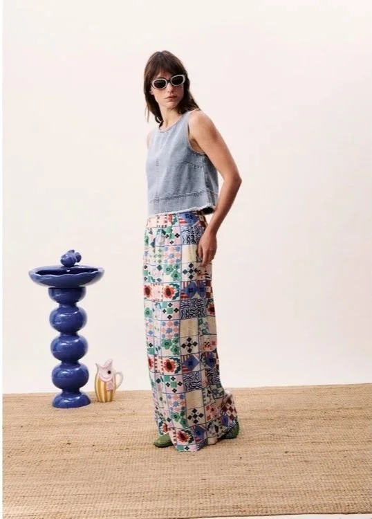 Pantalon Egeria à motif frais et coloré de la marque Frnch Paris