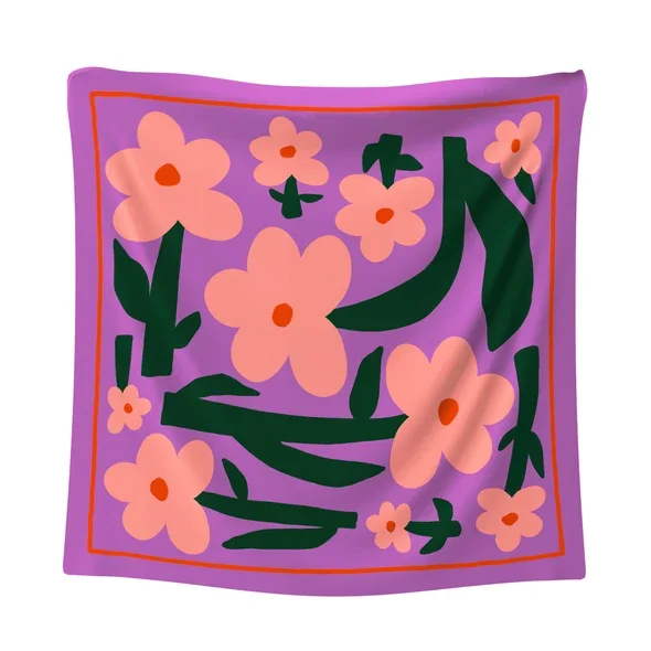 Foulard Maxi Las Flores Lila, Studio Arde